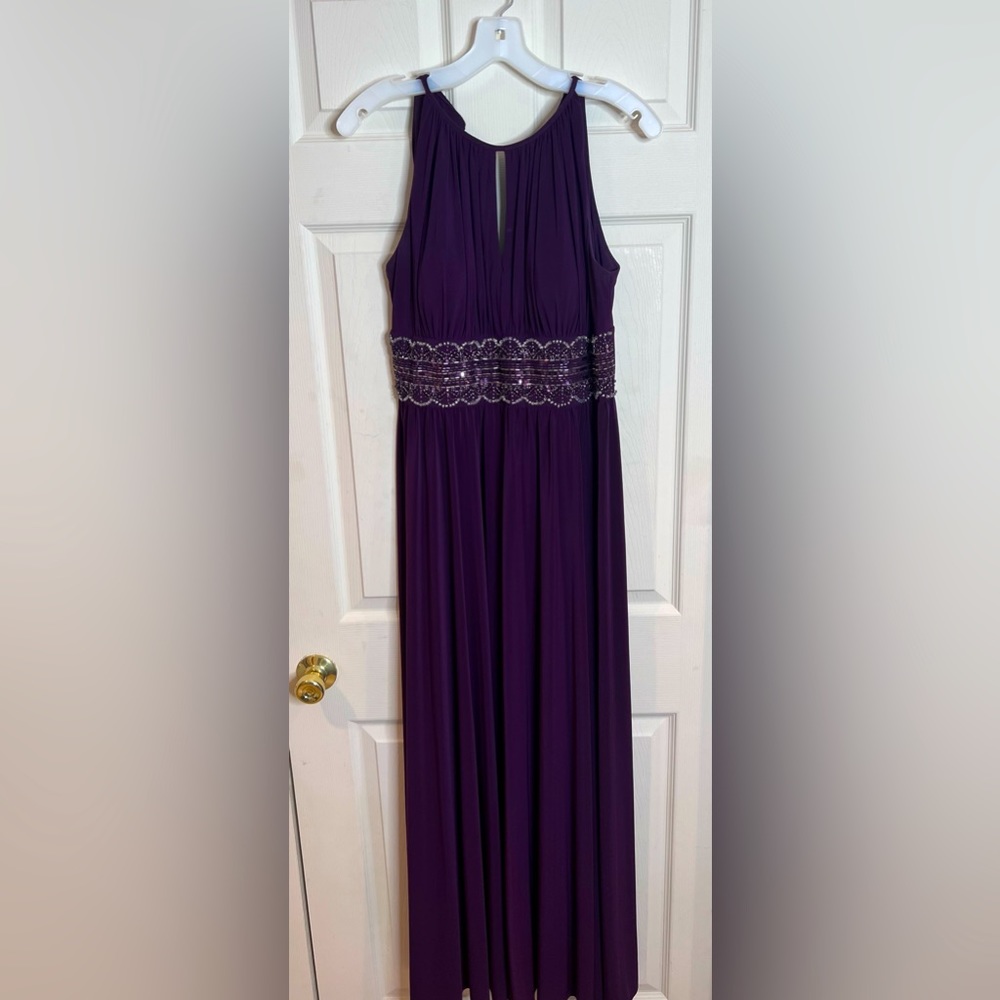 Plum Floor Length Sleeveless Formal Dress